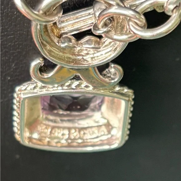 Chunky Amethyst Silver Necklace | Sterling Silver & Gold-Filled Accents - Picture 3 of 8